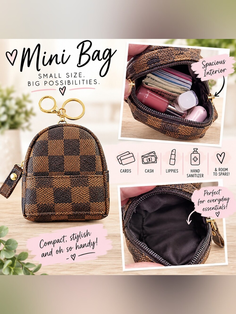 Mini Backpack Keychain Bag - Picture 2 of 2